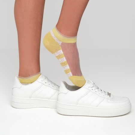 Women's socks glass minku color yellow, size 36-37 (23 cm)