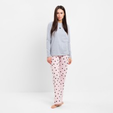 Пижама женская (лонгслив и брюки) KAFTAN "Cute" размер 44-46
