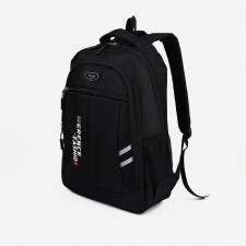 Men's backpack on lightning, external pocket, black color