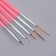 A set of brushes for building and design of nails, 15 pcs, 19 cm, pink color