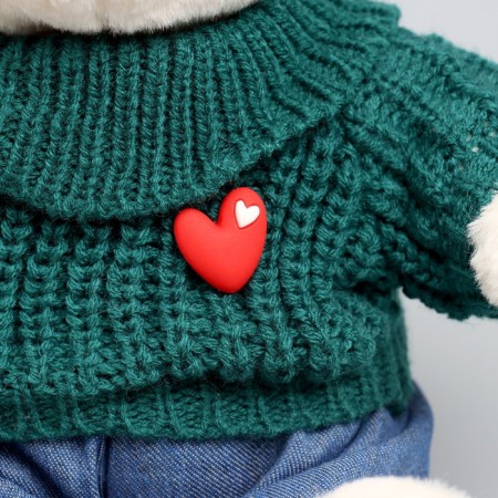 Soft toy "Little Friend", Bear in a green sweater-4