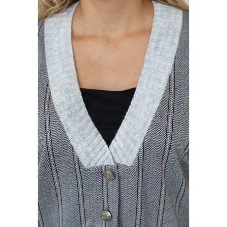 Cardigan female, size 52, gray color-2