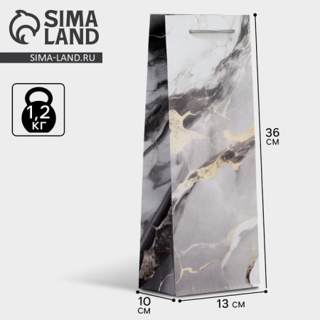 Gift package for a bottle, packaging, "marble", 36 x 13 x 10 cm-1