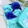 Soap roses, turquoise and blue, set 4 pcs.