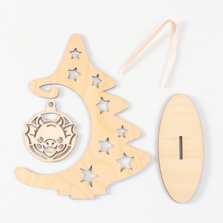 Souvenir "Christmas tree. Muzzle Dragon" 15x18.5 cm (set 3 details)-4