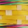 Wicker basket, d18 x 11 x 24 cm, yellow, bamboo