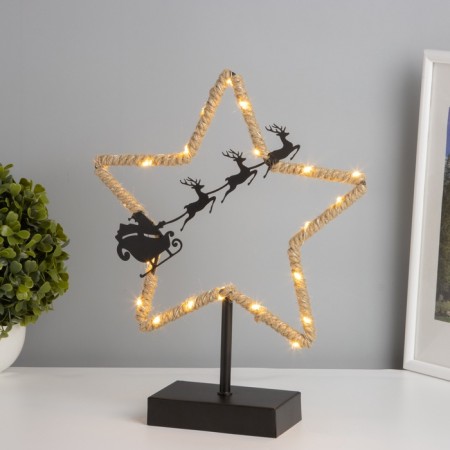Lamp "New Year's sleigh" LED 3HAAA Black 7x25x33cm-1