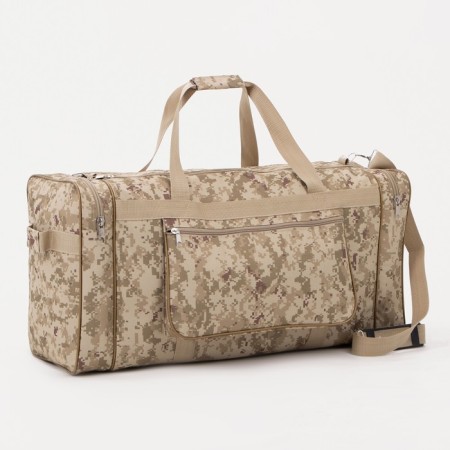 Road bag on lightning, 3 external pockets, a long belt, beige color