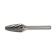 Bordra tundra type F is parabolic, 12 x 20 mm, shank 6 mm