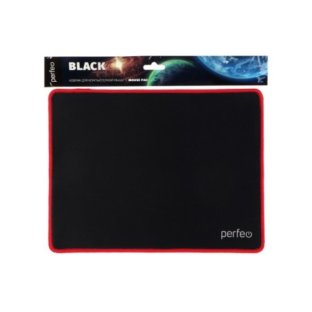 Perfeo Black mouse mat, game, 320x240x3 mm, black and red-3