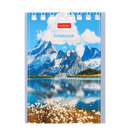 Notepad A7, 40 sheets in the cage on the crest "Great landscapes", cover coated cardboard, mix-6