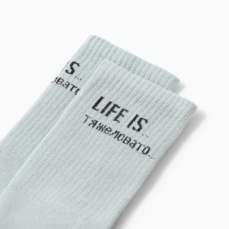 Women's socks "Life is hard", the color is light olive, river 23-25-1