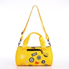 Youth bag with zipper, yellow color