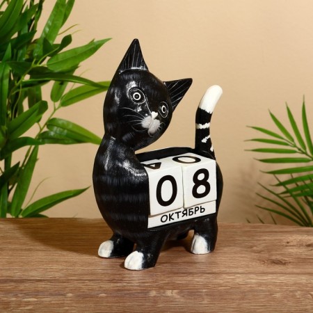 Eternal calendar "Pussy" tree 15x22x6 cm-1