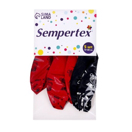 Shar Latex 12 “Cool guy”, pastel, set of 5 pcs., Black color, red color-3