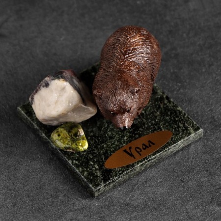 Souvenir "Brown Bear", 5x5x4 cm, coil, gypsum, mix-9