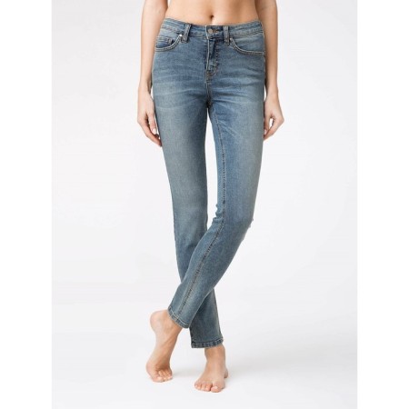 Women's jeans modeling with high planting Contte Elegant, XS size, MID Blue color
