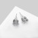 Earrings with rhinestones "Pusets" radiance, circle, d = 0.8, white color in silver