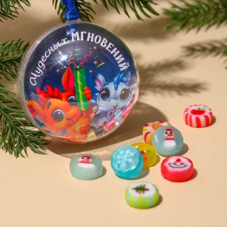 New Year! Lollows "New Year: Miraculous Moments" in a plastic ball, 33 g.-1