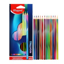 Карандаши 12 цветов Maped NIGHTFALL деревянные, декорированные, европодвес