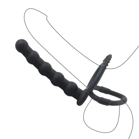 Nozzle on the penis of the oki, with an erection ring, "beads", black-3