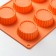 Baking uniform “Conddy”, silicone, 8 cells, 28 × 16 × 2.1 cm (D = 5.4 cm), Orange color