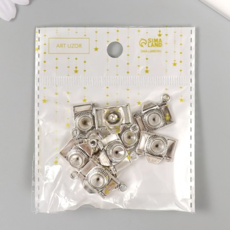 Decor for creativity Metal "Camera" silver 1.5x2.1 cm-4