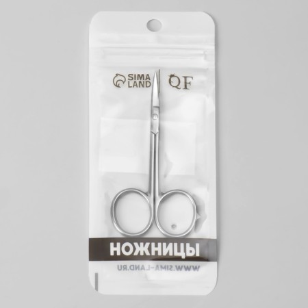 Manicure scissors for cuticles, bent, narrow, 9.3 cm, silver color-4