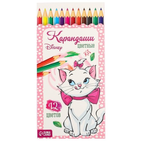 Colored pencils, 12 colors, hexagonal, cats aristocrats-6