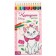 Colored pencils, 12 colors, hexagonal, cats aristocrats