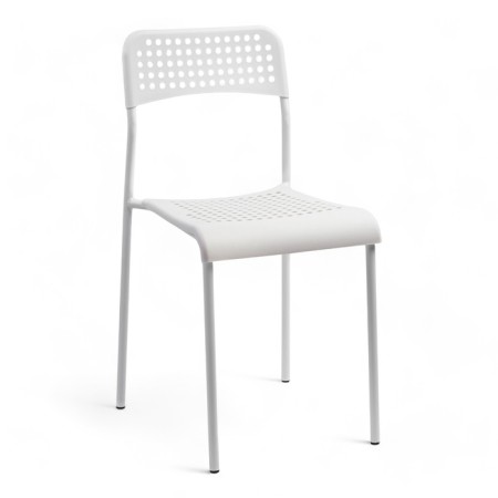 The mesh stool is white