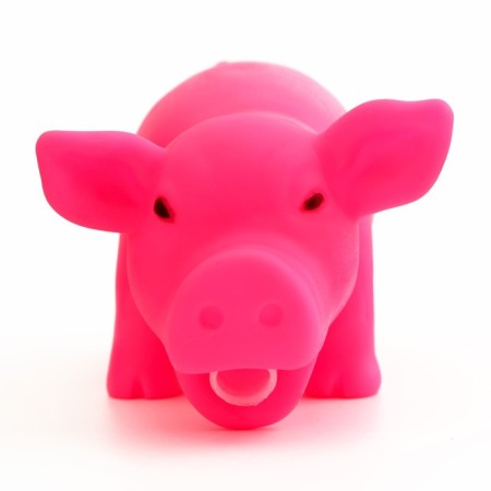 A grunting toy "cheerful pig" for dogs, 15 cm, pink-2