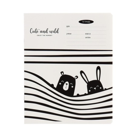 Notebook of 18 sheets in the Meshu Black & White cage, cover coated cardboard, VD-LK, OFSET Block, MIX-4