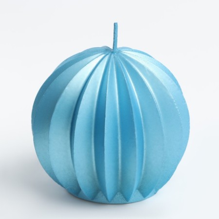 Figure candle "Faced ball", 6.5x6.5 cm, turquoise, in a box-4
