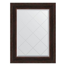 Mirror with engraving in the baguette frame, dark Provence 99 mm, 69x91 cm