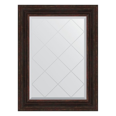 Mirror with engraving in the baguette frame, dark Provence 99 mm, 69x91 cm