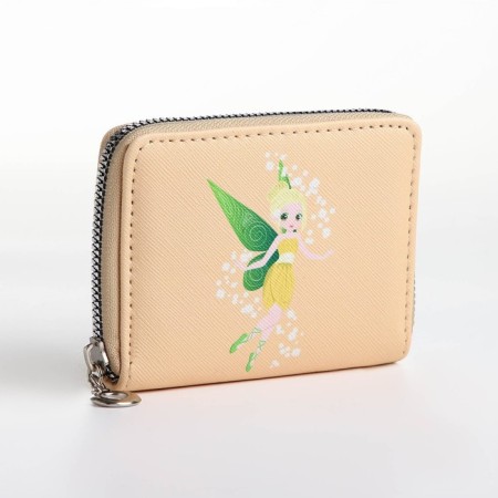 Lightning wallet, card for cards, for coins, beige color-1