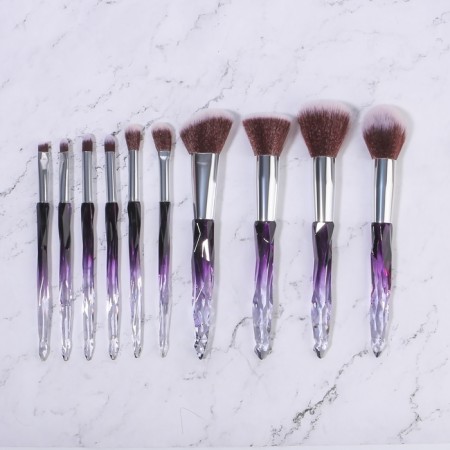 A set of makeup brushes "Luminous", 10 objects, PVC - cover, black/purple color-13