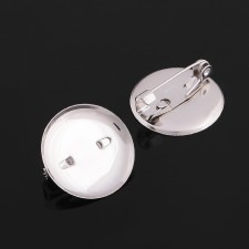 The basis for a brooch with a round base SM-367, (set of 5 pcs.) 19 mm, color silver