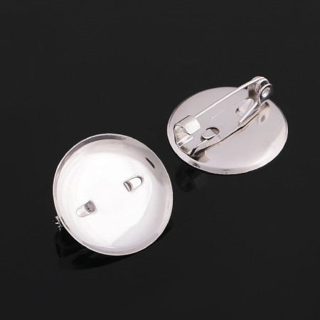The basis for a brooch with a round base SM-367, (set of 5 pcs.) 19 mm, color silver