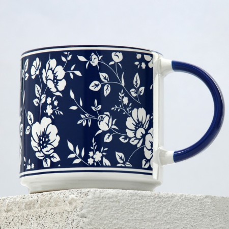Royal Garden ceramic mug, 350 ml, blue color-3