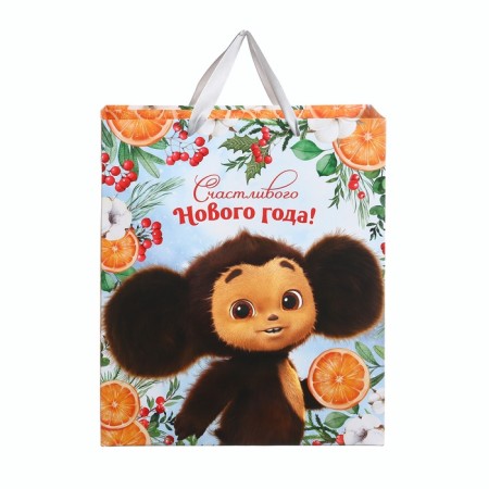 New Year. Gift package, 23x27x11.5 cm, packaging, Cheburashka-3