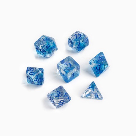 Cubes set for D&D (Dungeons and Dragons, DND) "Game time", Series: D&D, 7 pcs, blue-1