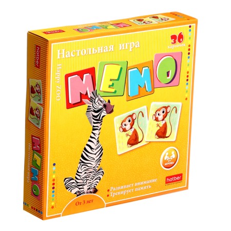 Board game "Memo. Happy Zoo ", 36 cards, 3+