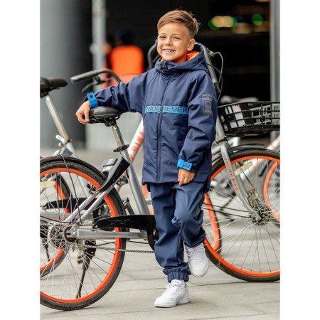 Park jacket for a boy, height 146 cm, blue color-3