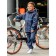 Park jacket for a boy, height 146 cm, blue color