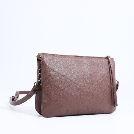 Richet Cross-Bod on the zipper, brown color-2