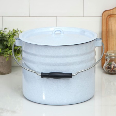Cylindrical bucket, 9 l, with a lid, color mix-1