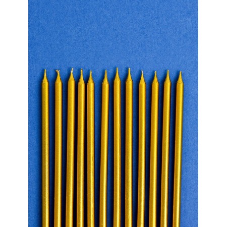 Candles for the cake "Royce", 12 pcs, gold metallic-2