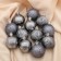 Set of balls plastic D-5 cm, 12 pcs "New Year's branches" gray